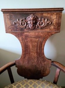 lot 117 image: Ornate Antique Wood Armchair