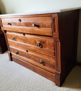 lot 116 image: Antique Marble Topped Dresser