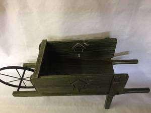 lot 301 image: Decorative Wooden Patio Wheelbarrow