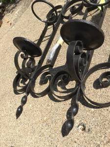 lot 325 image: 2 Wall Mount Rod Iron Candle Holders