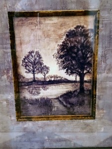 lot 52 image: Pair of Gold Framed Scenic Tree Prints