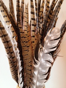 lot 74 image: Vintage Vase With Feather Arrangement