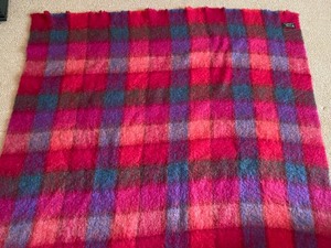 lot 16 image: Mohair and Wool Bright Colored Throw Blanket