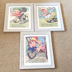 lot 37 image: Too Cute for Words Framed Nursery Prints