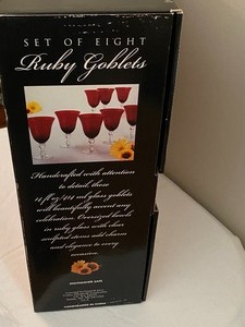 lot 48 image: Set of Eight Ruby Goblets (New in box)