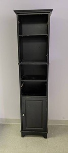 lot 100 image: Tall and Narrow Wood Bookcase - As Is