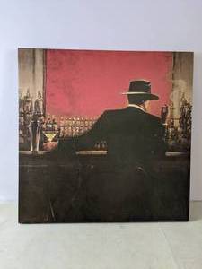 lot 84 image: 32 x 32 Canvas Art Cigar Bar by Brent Lynch
