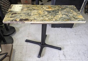 lot 20 image: Narrow 15 x 36 Granite Table w Cast Iron Base