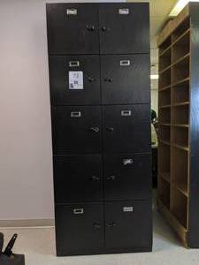 lot 72 image: Multi-Compartment Wood Locker Unit