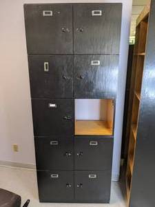 lot 41 image: Multi-Compartment Wood Storage Locker Unit