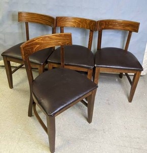 lot 68 image: Four Matching Oak Dining Chairs