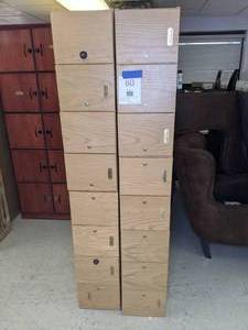 lot 60 image: Two Sets of Matching Wood Locker Cubbies