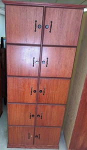 lot 64 image: Tall Multi-Compartment Wood Locker Unit (2 of 2)