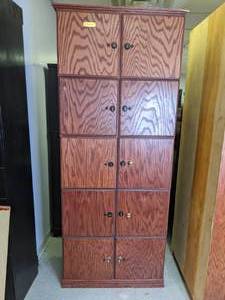 lot 70 image: Multi-Compartment Wood Storage Unit