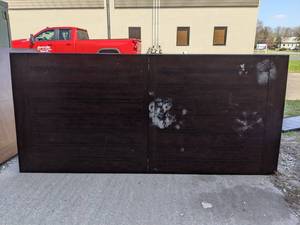 lot 181 image: Huge Rustic Dark Wood Dining Table w Extension Leaf