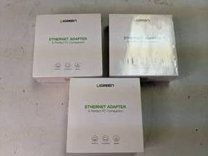lot 19 image: (3) UGREEN Ethernet Adapters - NEW