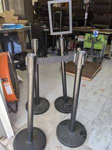 lot 142 image: Retractable Stanchion Posts & Sign Holder