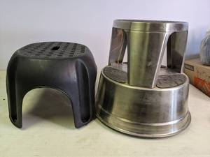 lot 120 image: Two Step Stools Plastic and Metal