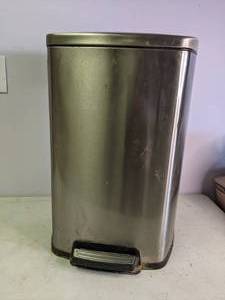 lot 121 image: Stainless Steel Step-On Trash Can