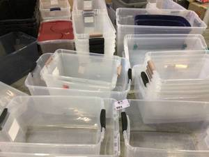 Lot of assorted bins  Customer Returns See Pictures