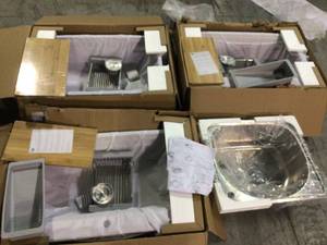 Lot of Undermount Workstation Ledge Kitchen Sink  Stainless Steel Single Bowl some with accessories not used see pictures