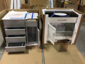 Lot of 2 Vanitys One is damaged on granite Customer Returns See Pictures