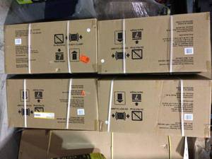 Lot of 4 Husky 29 in. H x 28 in. W x 12 in. D Steel Garage Wall Cabinet not used see pictures