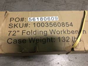 Heavy Duty 72 in. Adjustable Height Workbench in Black by Husky Customer Return See Pictures
