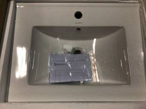 Lot of 2  Swiss Madisson Ceramic bathroom sinks White Customer Returns See Pictures