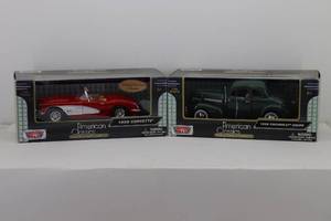 lot 31 image: (2) Moto Max 124 1939 Chevrolet Coupe & 1959 Corvette