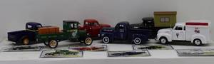 lot 46 image: (6) National Motor Museum Mint Vintage Trucks of Yesteryear 132 23 Ford Model TT, 36 Dodge Pickup, 51 Ford F-1 Pickup, 53 Chevy Pickup, Ford F-100 Camper, 53 Chevy Ice Cream