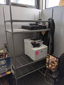 lot 32 image: Metal Adjustable Wire Multi-Rack Shelving Unit