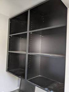 lot 140 image: Pair of Large Metal Wall Mount Shelving Units