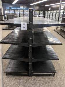 lot 38 image: 14 Ft. Metal Two Sided Retail Display Rack