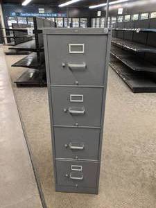 lot 42 image: Four Drawer HON Vertical Metal File Cabinet
