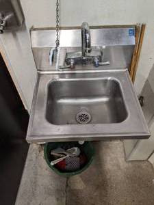 lot 47 image: Stainless Steel Wall Mount Sink