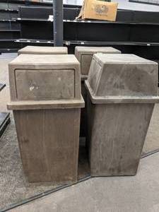 lot 99 image: Four Commercial Push-Door Waste Containers