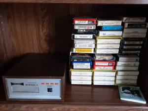 Vintage Columbia 8 Track Tape Player & Collection Of 8 Track Tapes