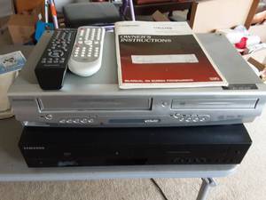 Vintage Samsung & Sylvania VHS & DVD Players With Remotes