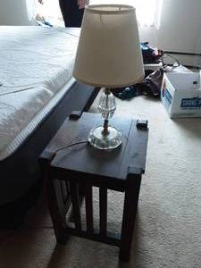 Vintage Table & Glass Lamp 14x14x21