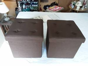 Pair Of  Ottoman Storage Cubes (Bedding Contents)
