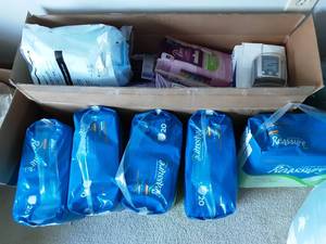 Lot Of Adult Diapers (Womens Size SM) & Blood Pressure Cuff
