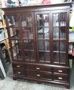 lot 1 image: Lane Country Living 2-Piece Sliding Doors Lighted Hutch