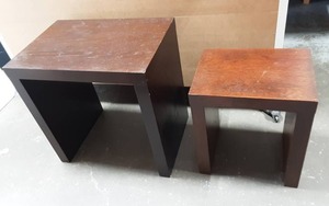 lot 60 image: 2-Side Tables Could Nest Them, Small Pier 1 -16 x12 x19, Large 23x16x24