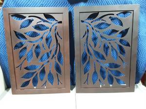 lot 30 image: Pair Of Framed Metal Wall Decor 28x40 Heavy