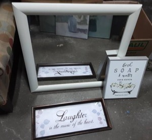 lot 42 image: Mirror & 2-Pictures