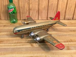 lot 18 image: Vintage Northwest Airlines Friction Tin Litho 4 Prop Airplane