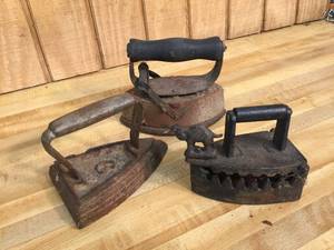 lot 132 image: Antique SadCharcoal Irons