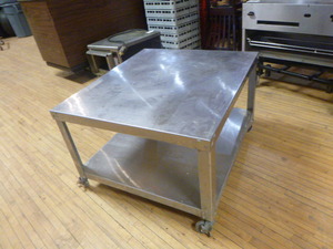 lot 129 image: Stainless Table on Casters