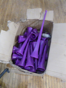 lot 139 image: Box of Plastic Blow Horns